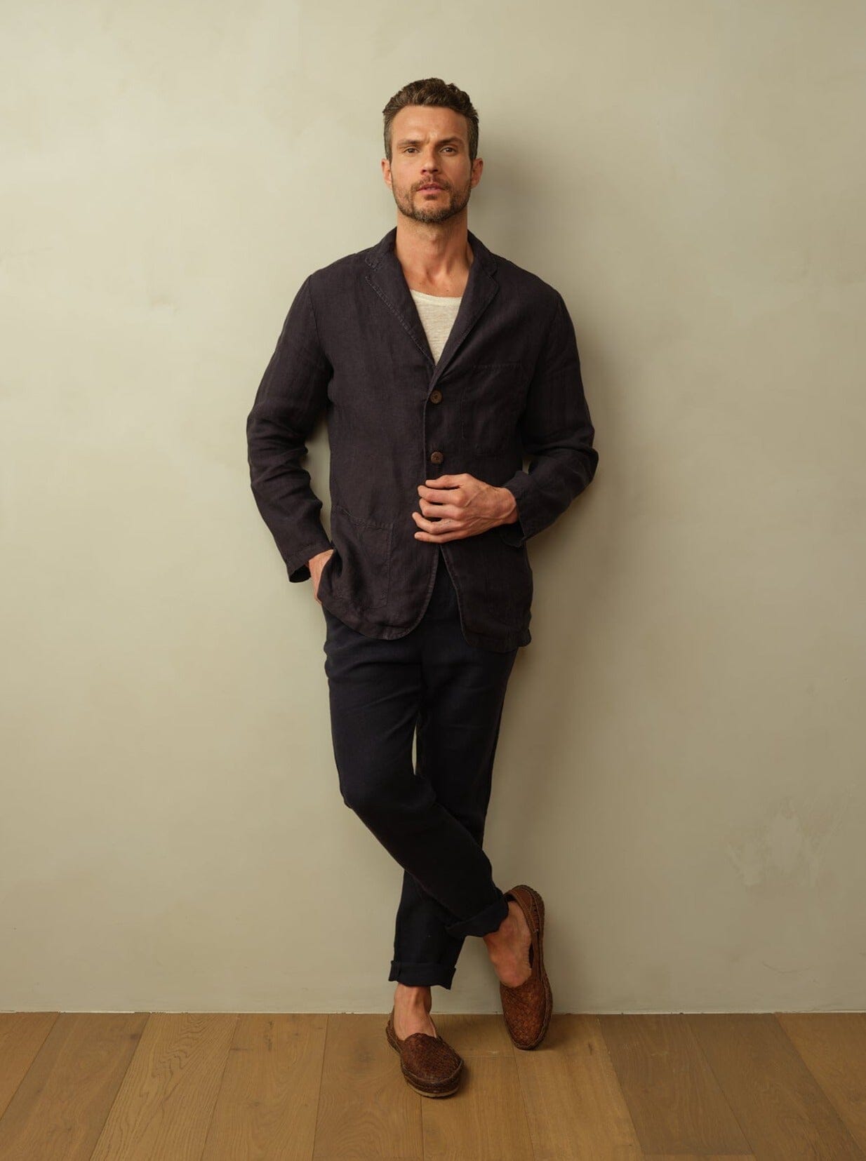 Men's Biarritz Unstructured Linen Blazer - Final Sale