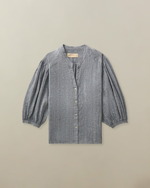 Edith Blouse in Linen Jacquard