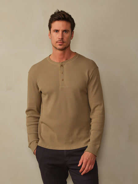 Waffle Knit Henley for Men Henley Shirt 100% Organic Cotton Waffle T Shirt  Sustainable Thermal Shirt Long Sleeve Waffle Henley Shirt Waffle Knit Henley  T Shirt - China Henley Shirt and Waffle
