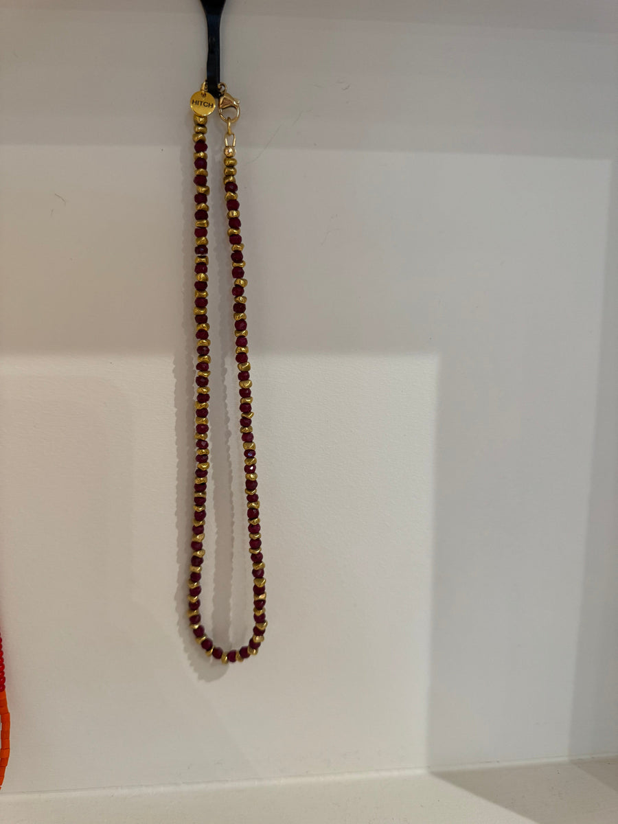 Hitch Thin Ruby Choker w/ Gold Filled