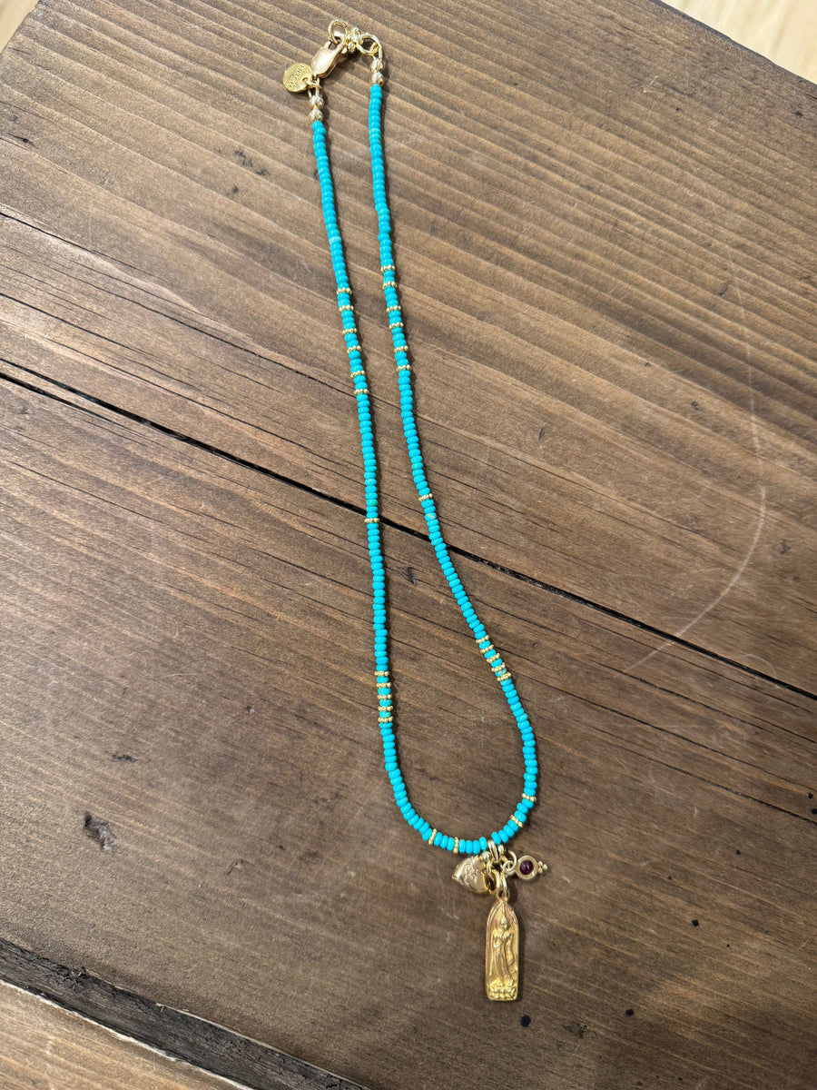 Hitch Turquoise W/  Gold Filled Charms