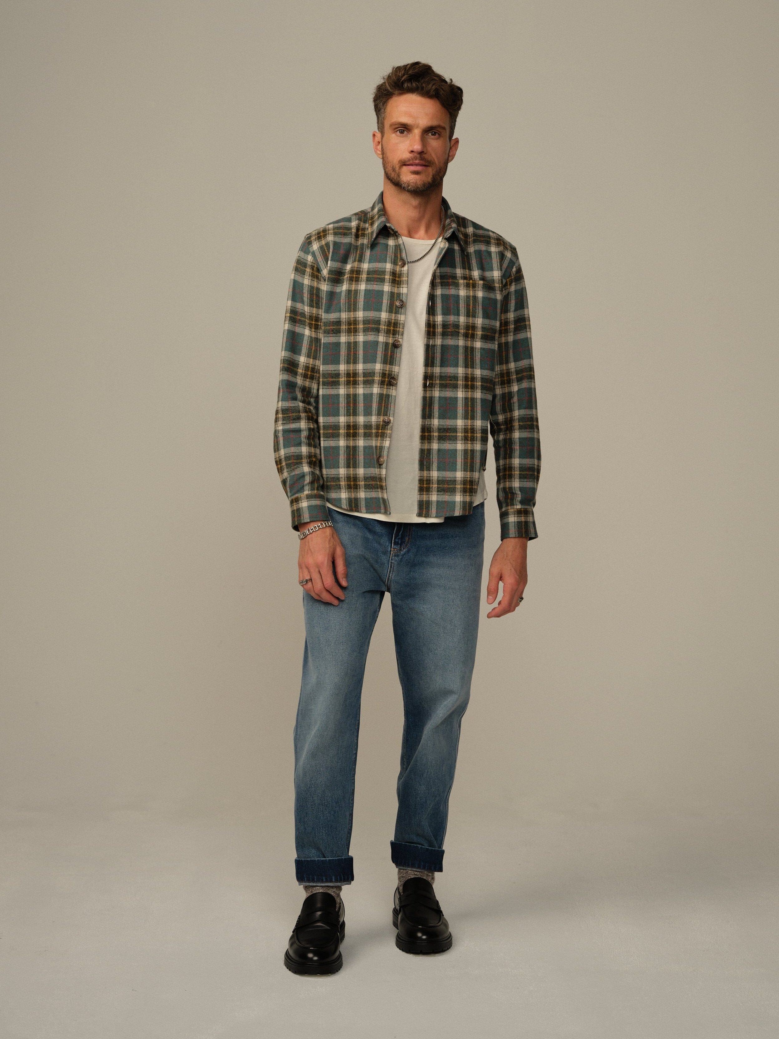 トップス butcher products PLAID SHIRT BU80047SU25_POOL_BLUE_d01_1200