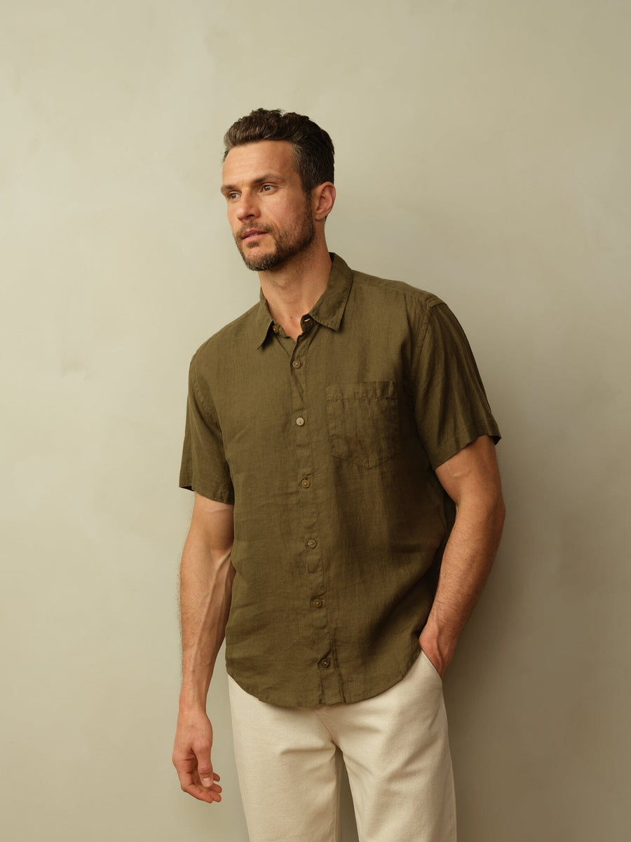 Men's Hudson Shirt in Garment Dyed Linen - Final Sale Men's Hudson Shirt in Garment Dyed Linen - Final Sale