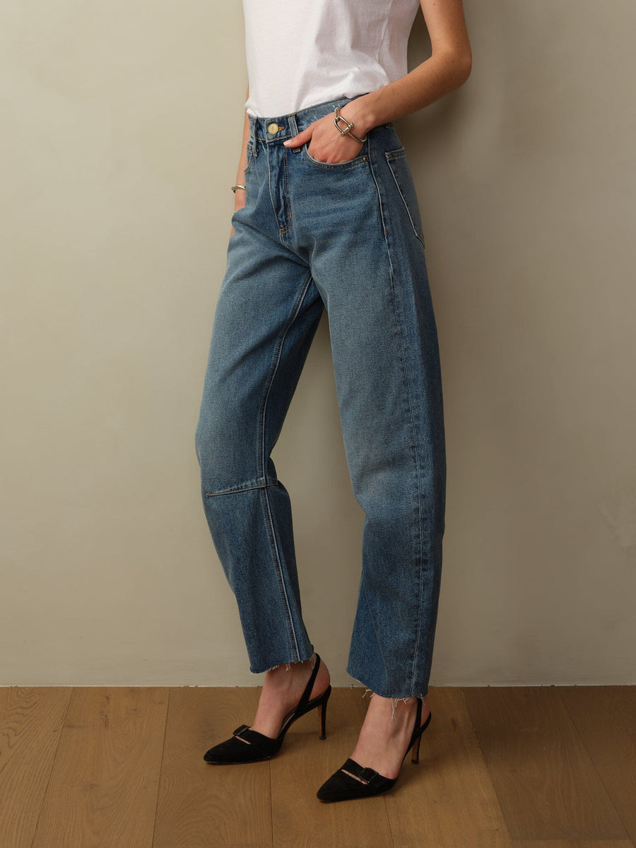 Women's Pilon Japanese Denim Jean Raw Hem – - Main Image